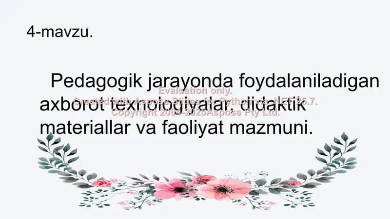Pedagogik jarayonda axborot texnologiyalari