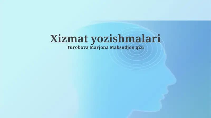 Xizmat yozishmalari