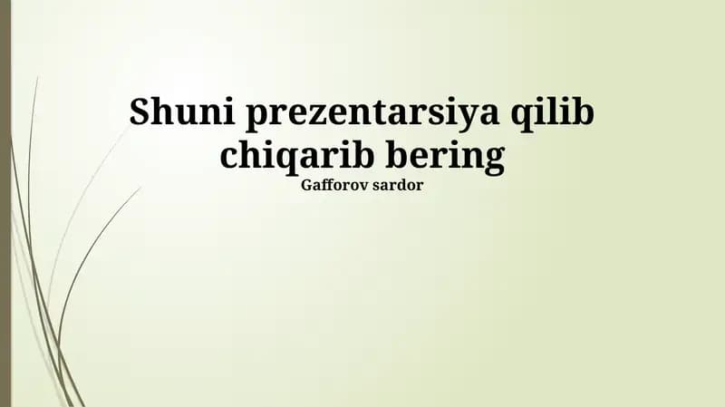 Taqdimot tuzilishi va vizual materiallar