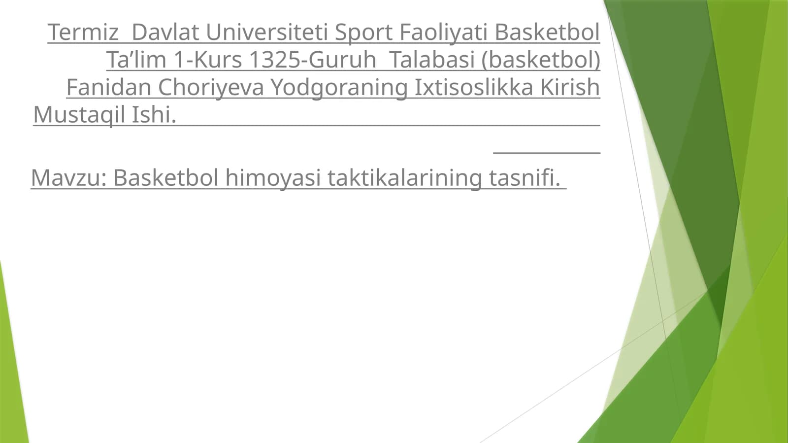 Basketbol himoyasi taktikalarining tasnifi