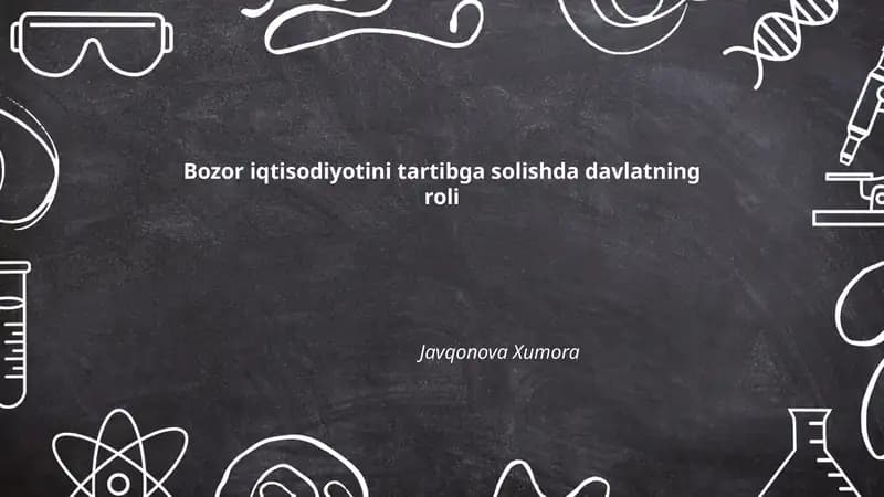 Davlatning bozor iqtisodiyotini tartibga solishda roli