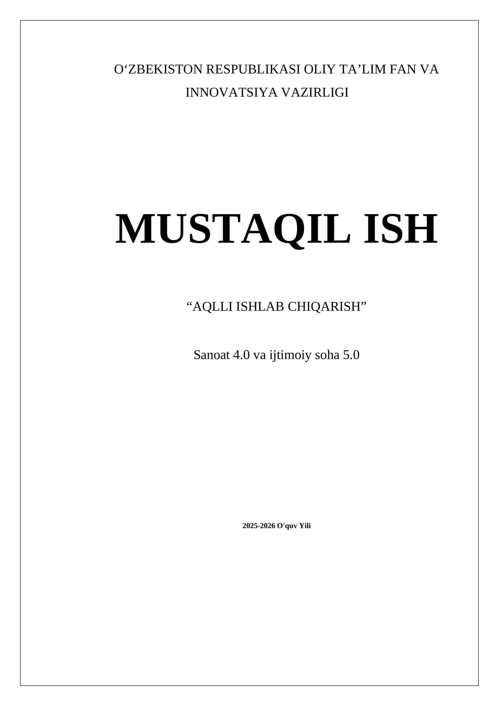 AQLLI ISHLAB CHIQARISH