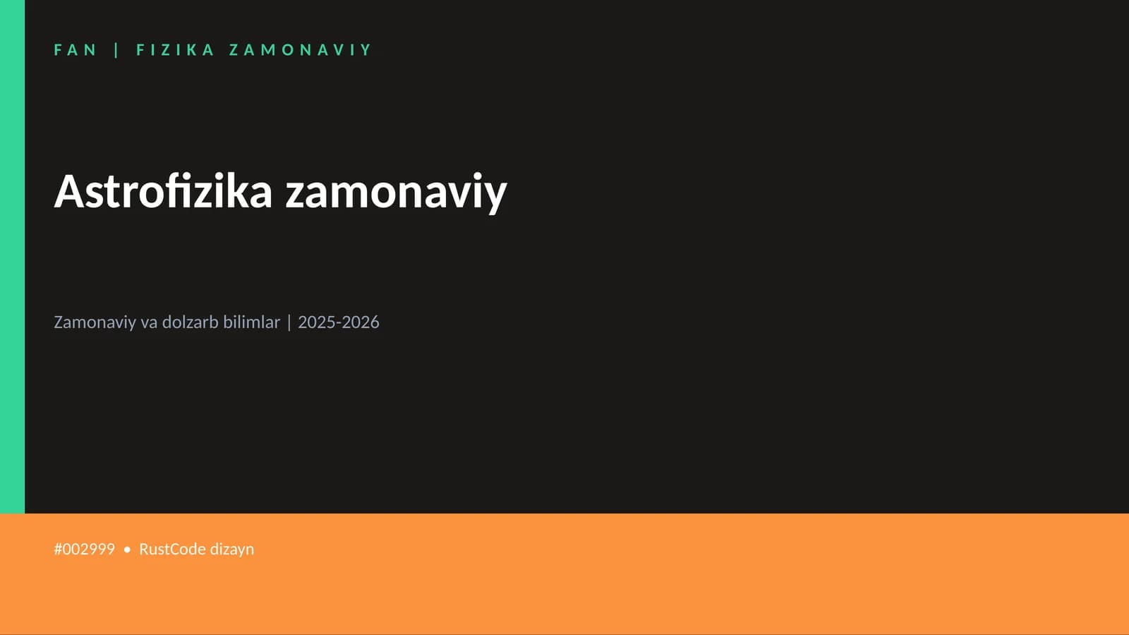 Astrofizika zamonaviy