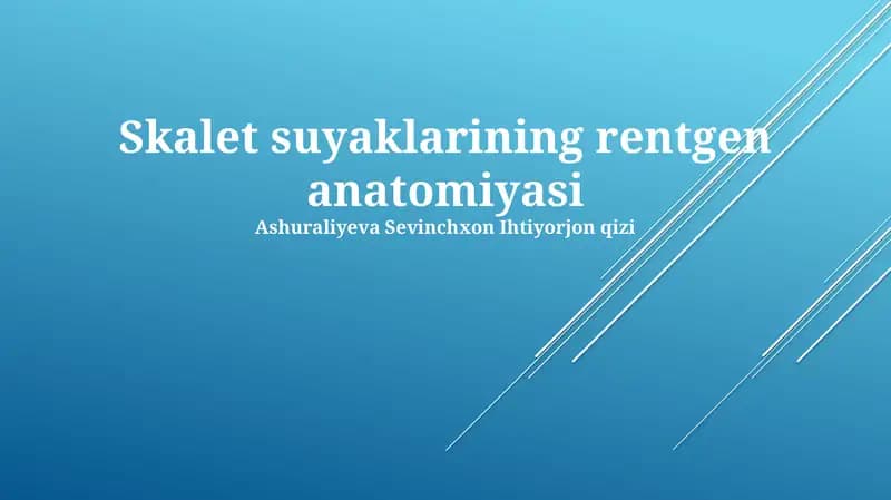 Skalet suyaklarining rentgen anatomiyasi