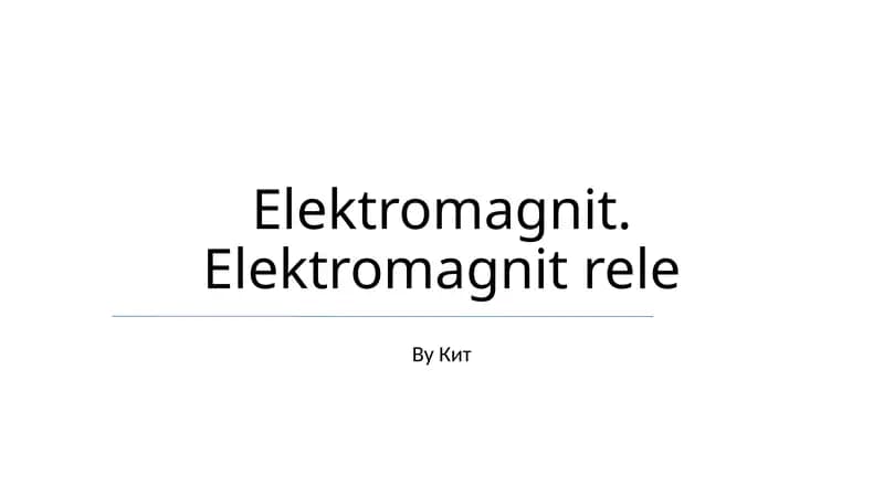 Elektromagnit rele