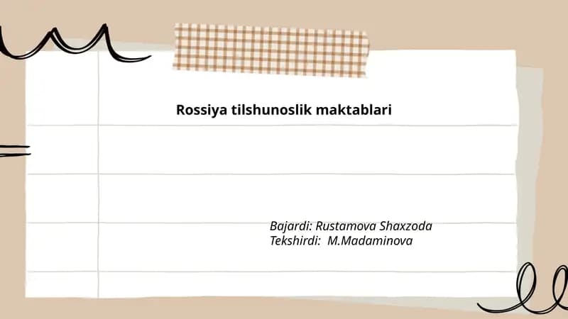 Rossiya tilshunoslik maktablari