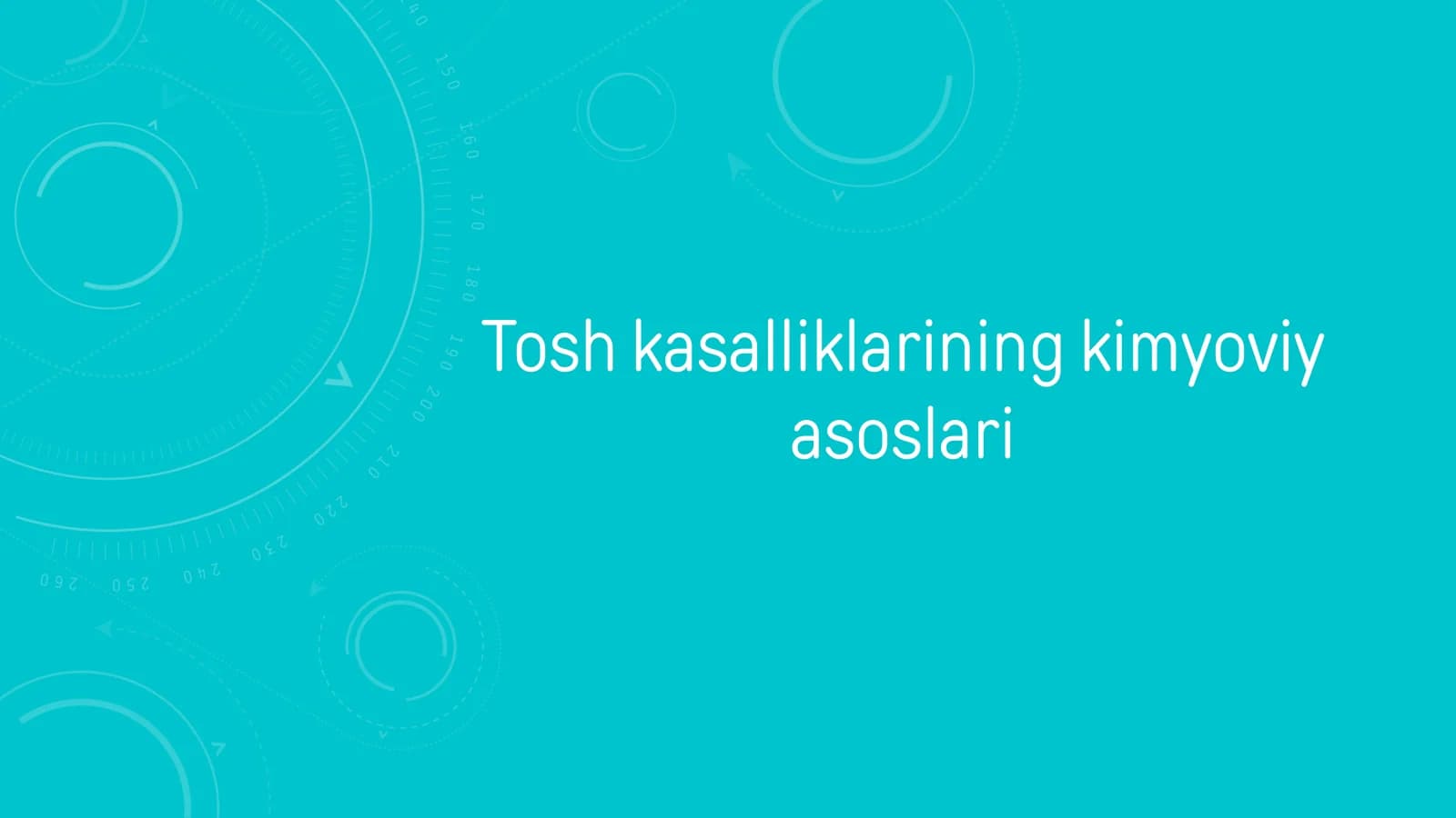 Tosh kasalliklarining kimyoviy asoslari