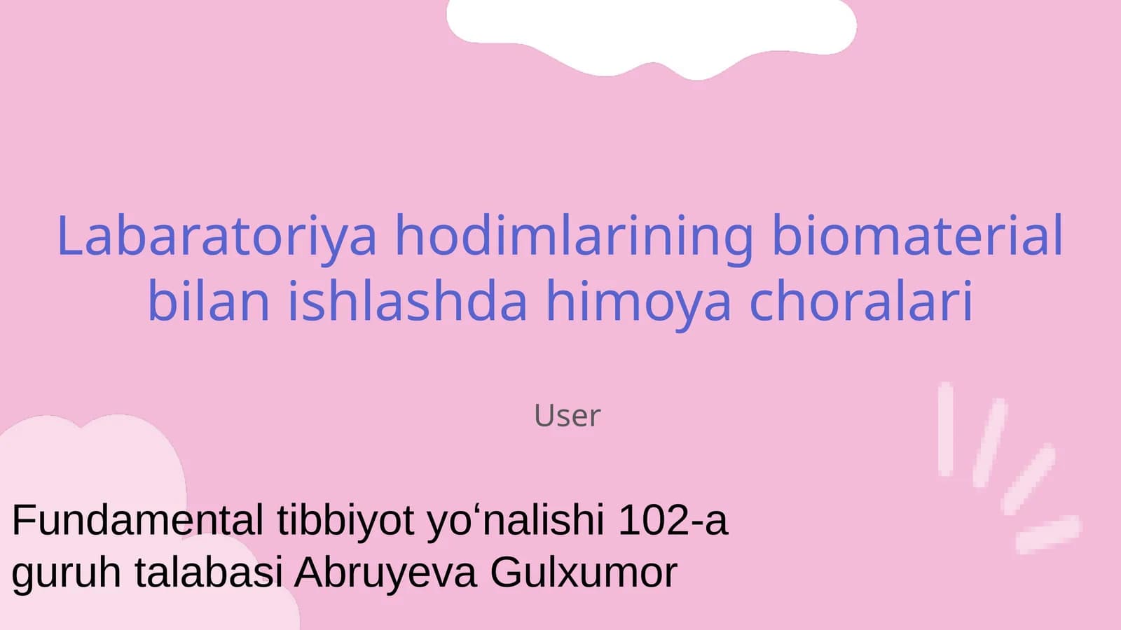 Labaratoriya hodimlarining biomaterial bilan ishlashda himoya choralari