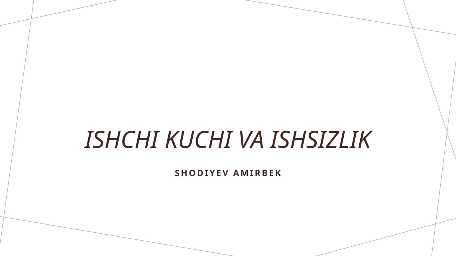 Ishchi kuchi va ishsizlik