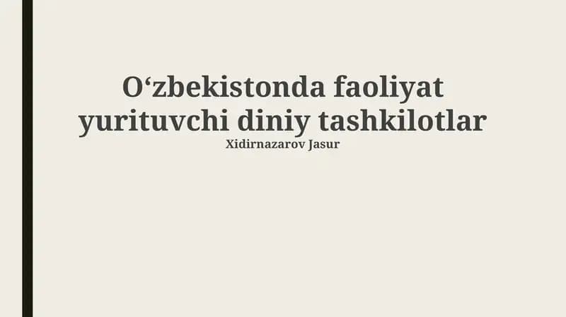 O'zbekistonda diniy tashkilotlar
