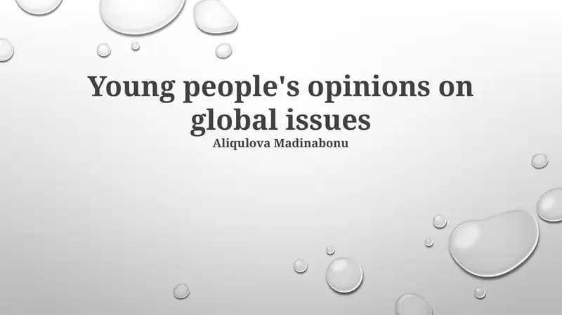 Young people's opinions on global issues