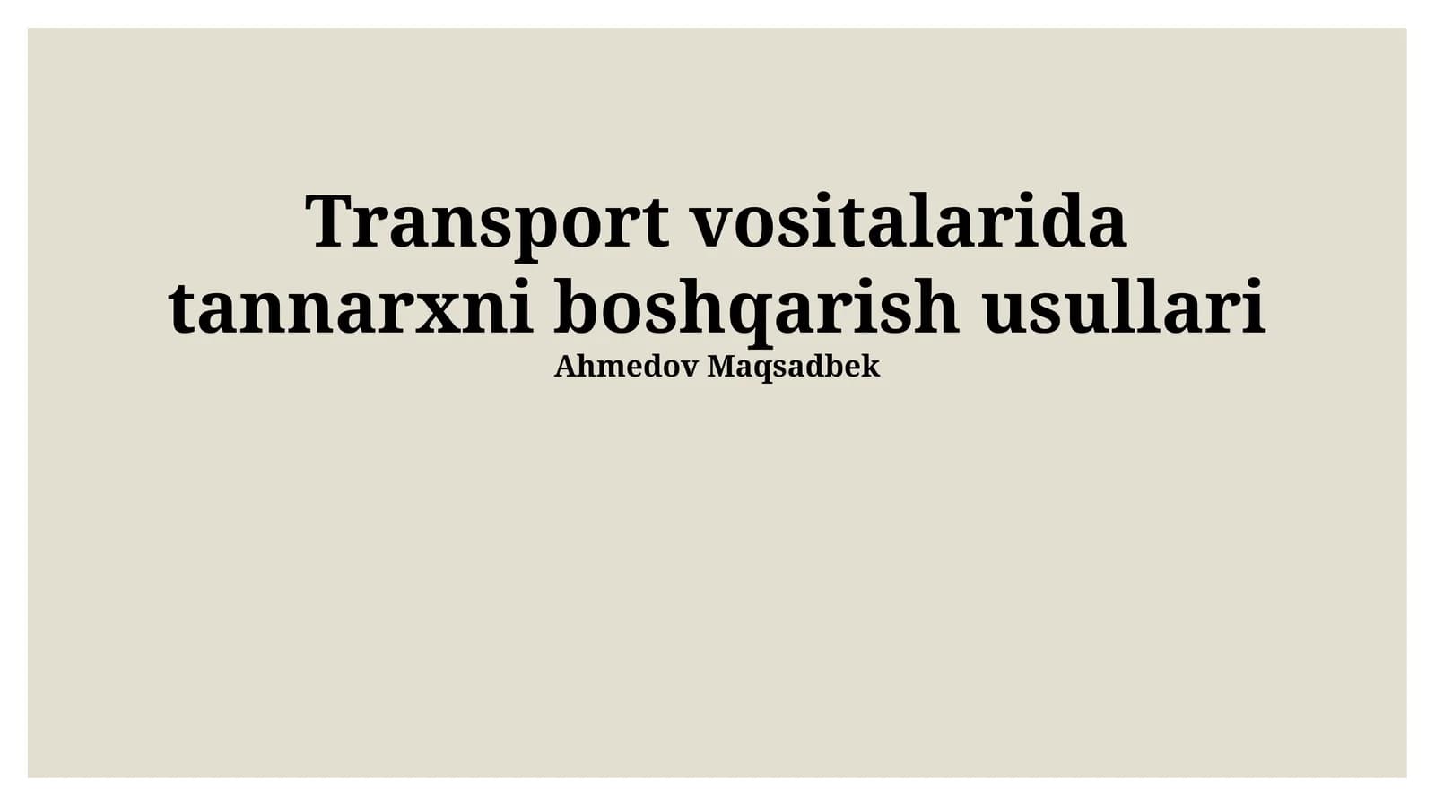 Transport vositalarida tannarxni boshqarish usullari