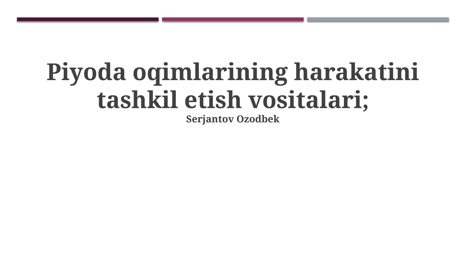 Piyoda oqimlarining harakatini tashkil etish vositalari