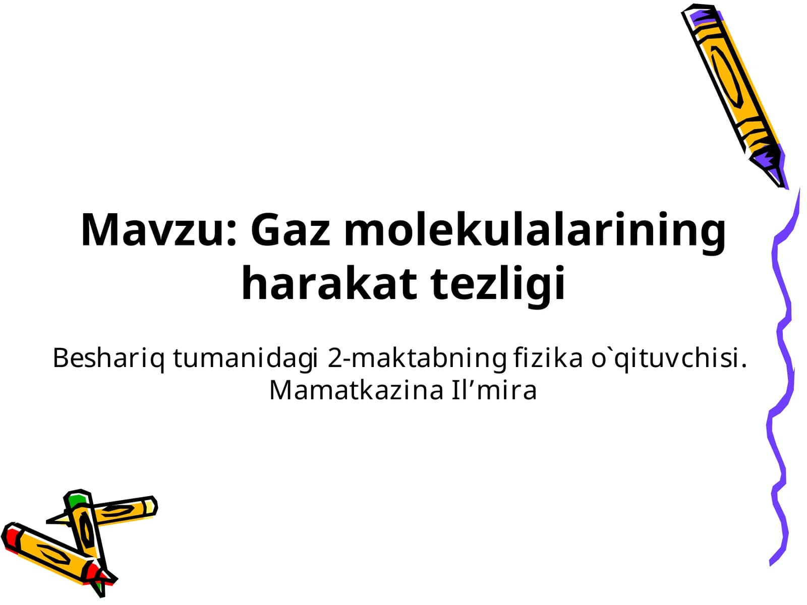 Gaz molekulalarining harakat tezligi