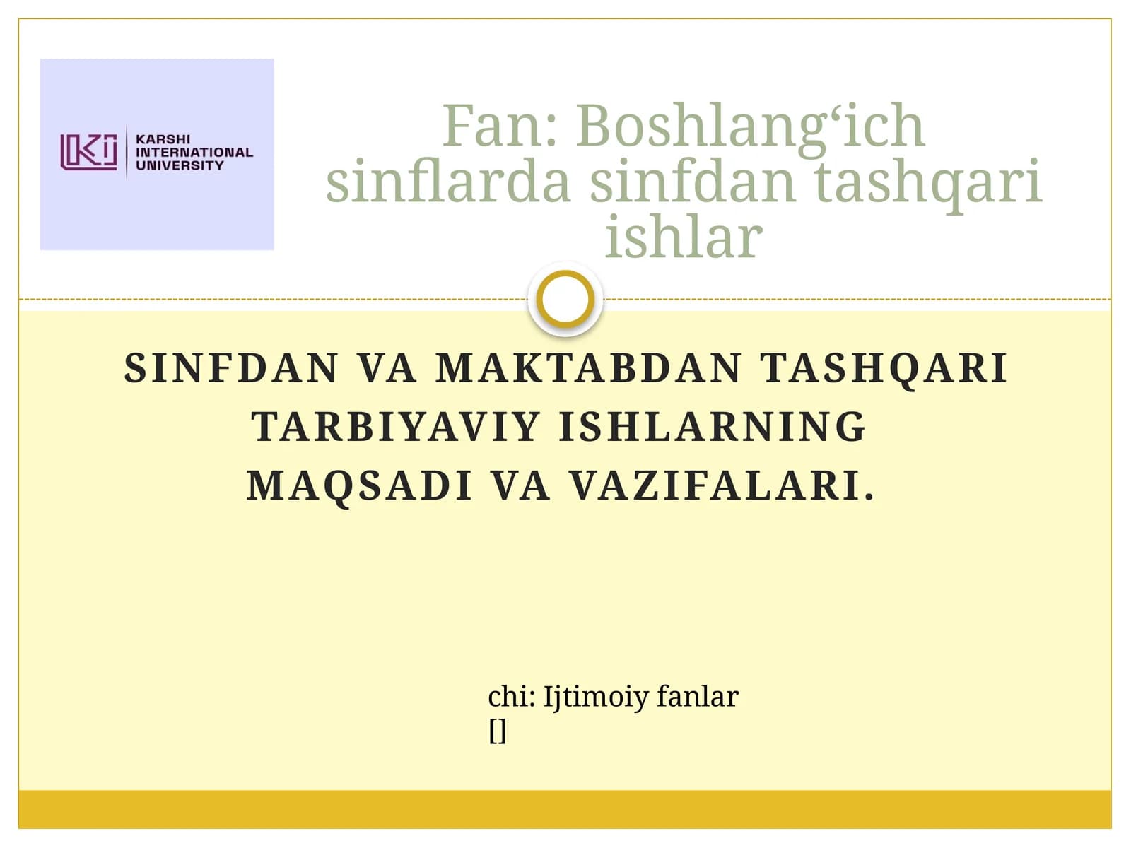 Boshlang‘ich sinflarda sinfdan tashqari ishlar