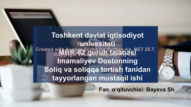 Mol-mulk soligʻi tahlili
