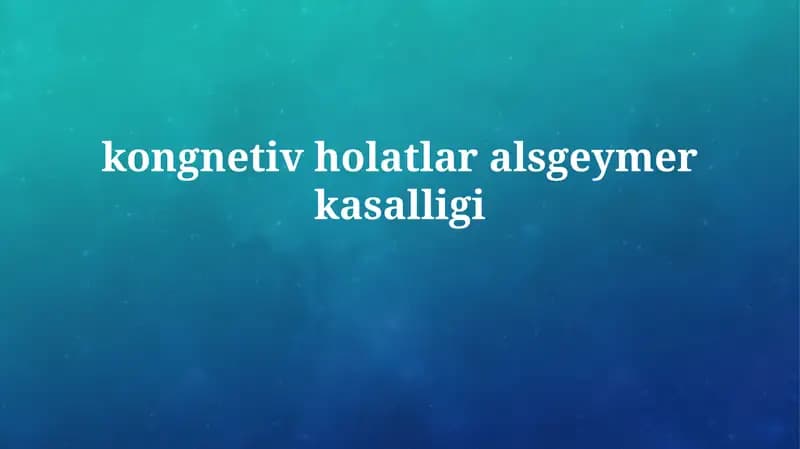 Alzheymer kasalligi