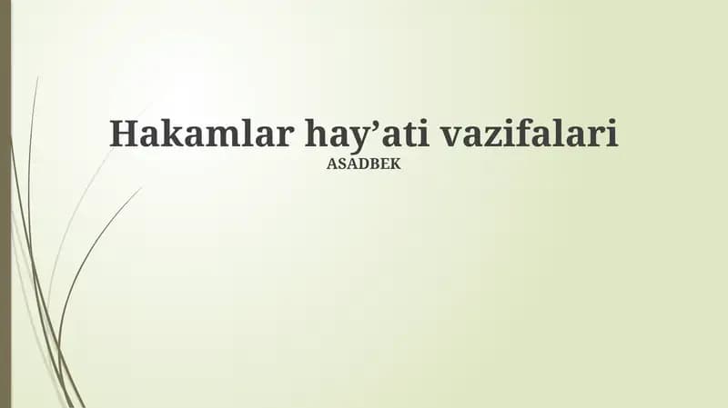 Hakamlar hayʼati vazifalari