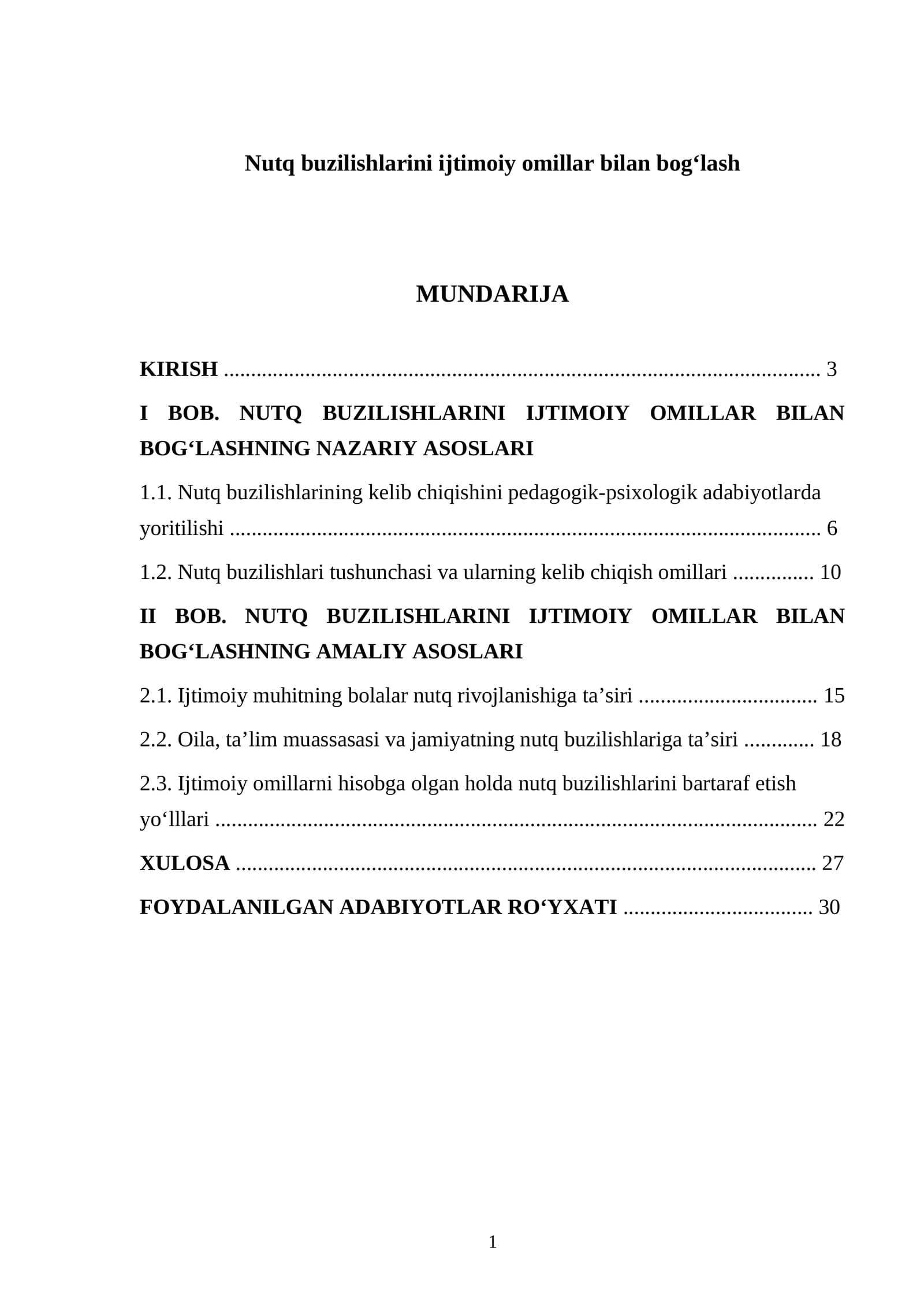 Nutq buzilishlarini ijtimoiy omillar bilan bogʻlash