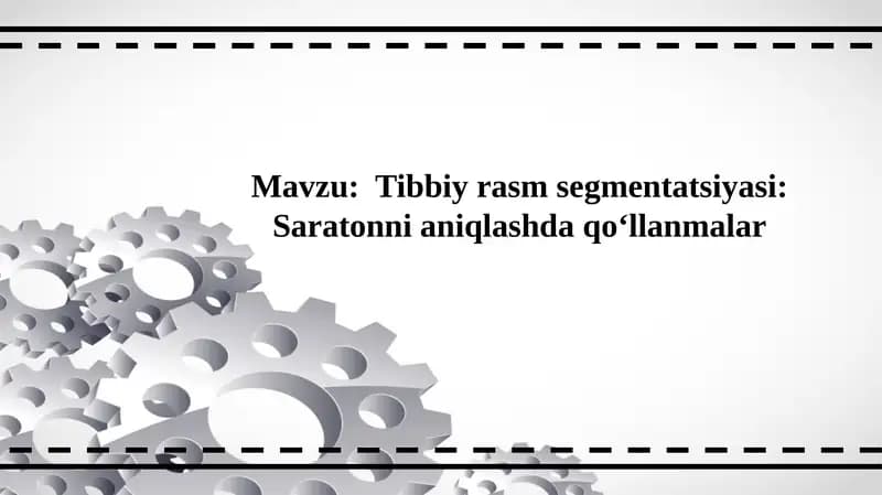 Tibbiy rasm segmentatsiyasi: Saratonni aniqlashda qo‘llanmalar