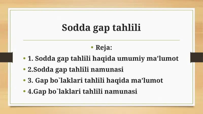 Sodda gap tahlili