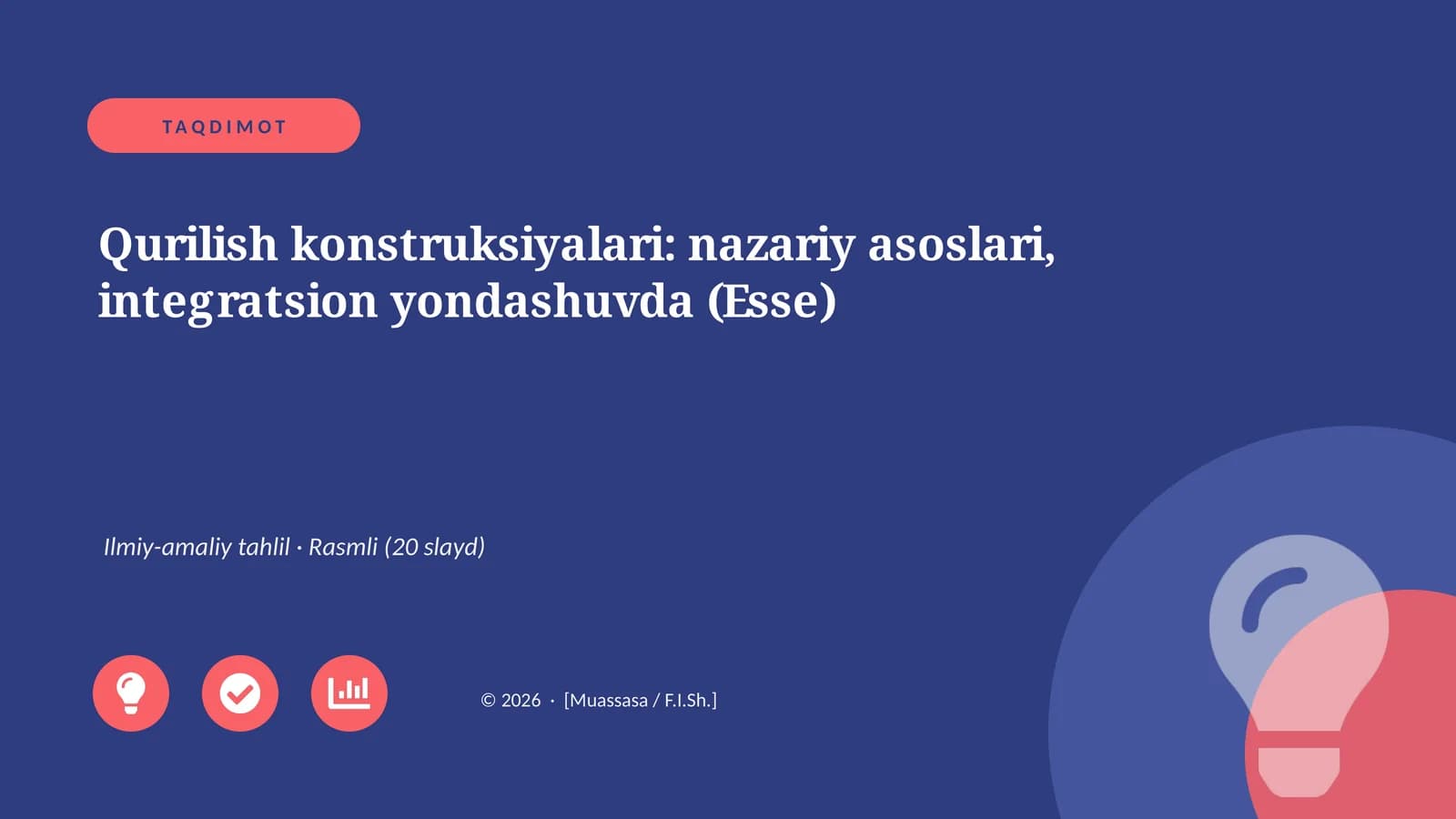 Qurilish konstruksiyalari: nazariy asoslari, integratsion yondashuvda (Esse)