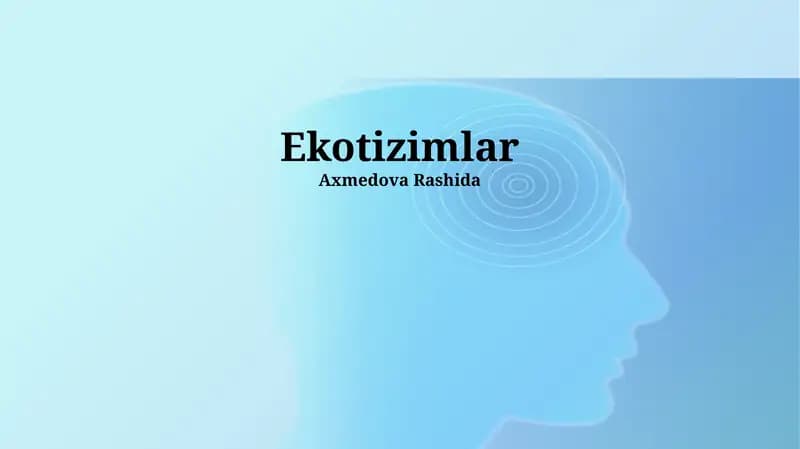 Ekotizimlar