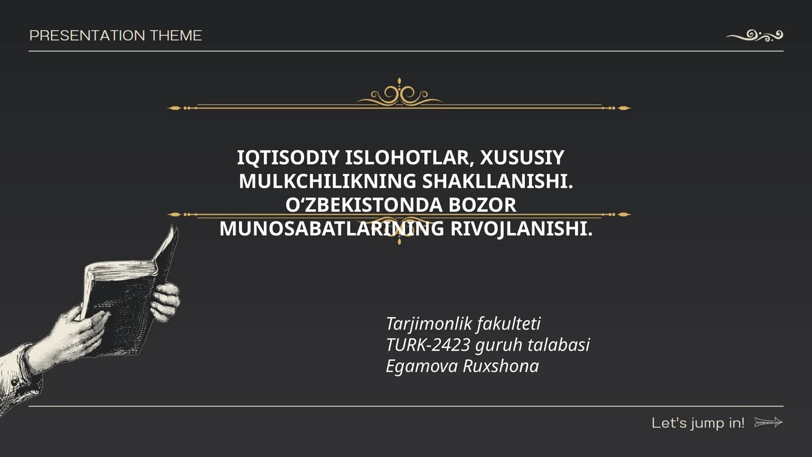 IQTISODIY ISLOHOTLAR, XUSUSIY MULKCHILIKNING SHAKLLANISHI. O‘ZBEKISTONDA BOZOR MUNOSABATLARINING RIVOJLANISHI