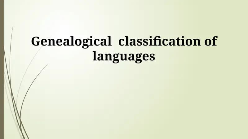 Genealogical classification of languages