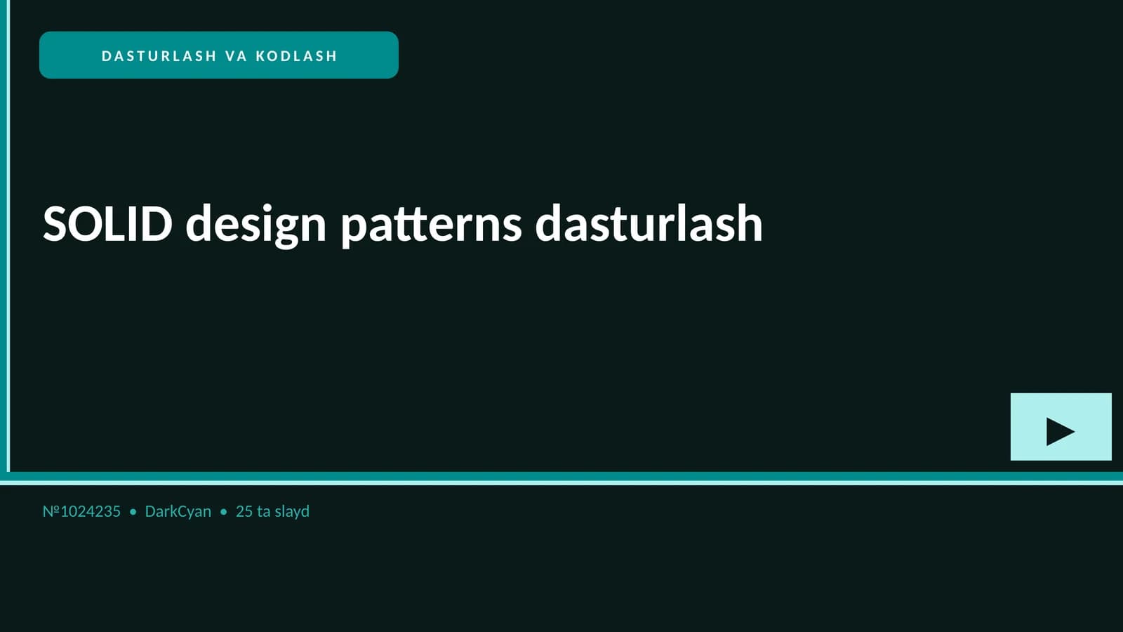 DASTURLASH VA KODLASH