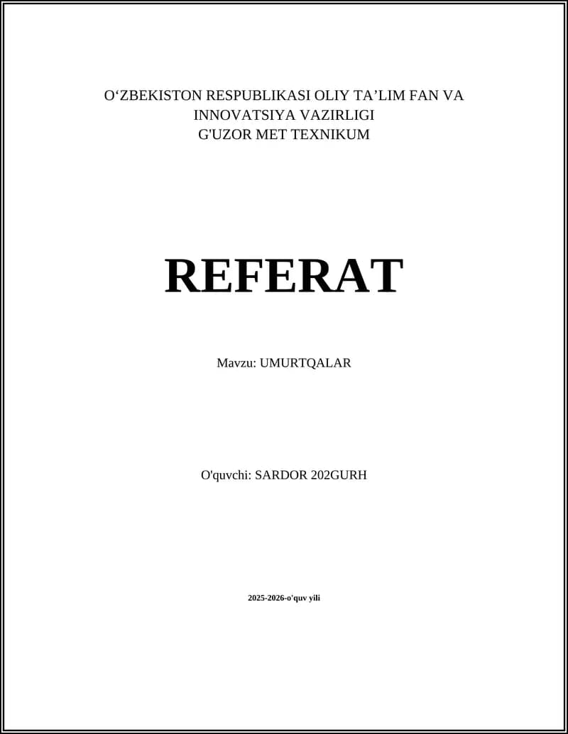 UMURTQALAR