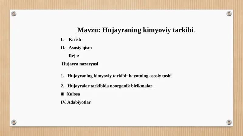 Hujuylaning kimyoviy tarkibi
