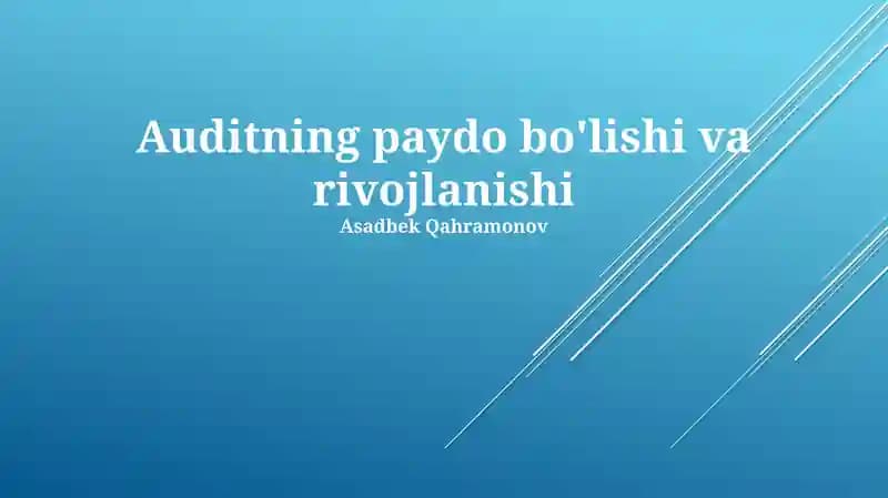 Auditning paydo bo'lishi va rivojlanishi