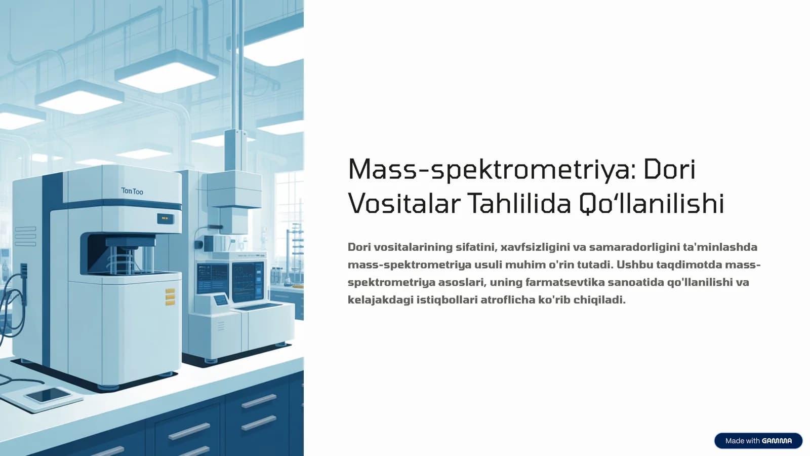 Mass-spektrometriya: Dori Vositalar Tahlilida Qoʻllanilishi