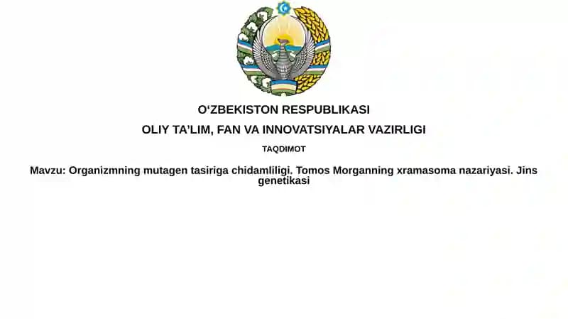 Organizmning mutagen tasiriga chidamliligi