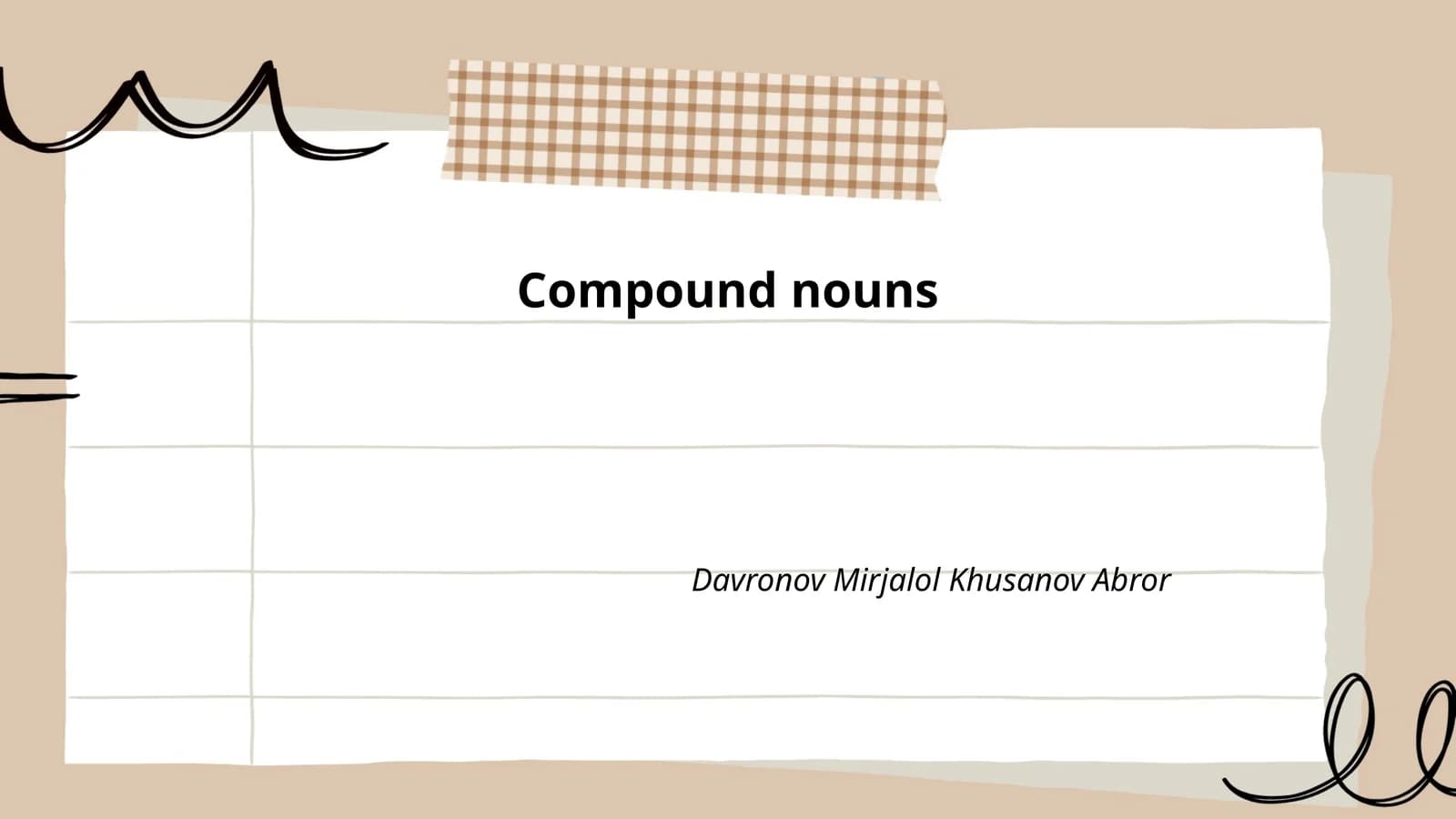 Compound nouns