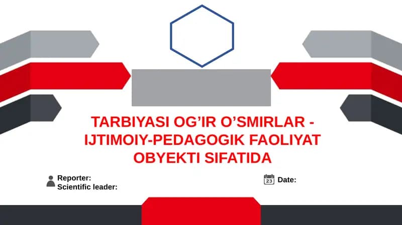 Tarbiyasi Og’ir O’smirlar