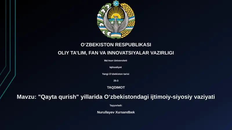 Yangi Oʻzbekiston tarixi