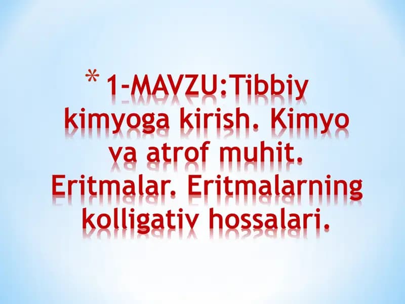Tibbiy kimyo
