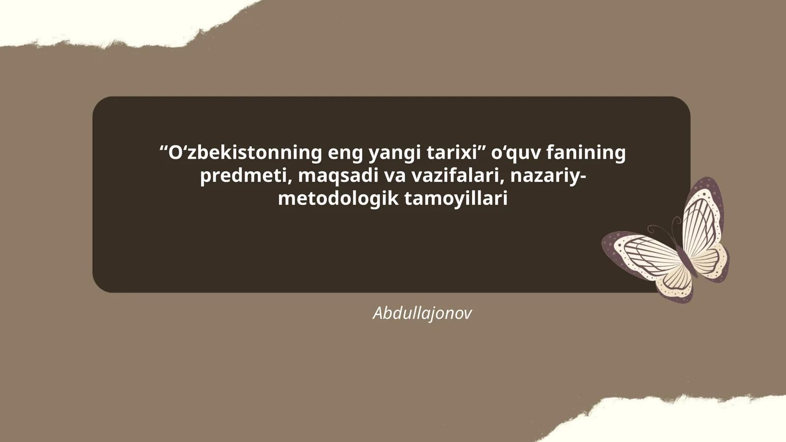 O‘zbekistonning eng yangi tarixi