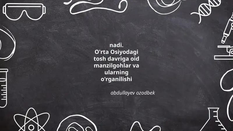 O'rta Osiyodagi tosh davriga oid manzilgohlar va ularning o'rganilishi