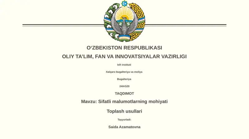 Sifatli malumotlarning mohiyati