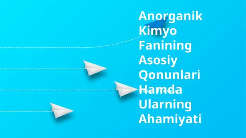 Anorganik Kimyo Fanining Asosiy Qonunlari