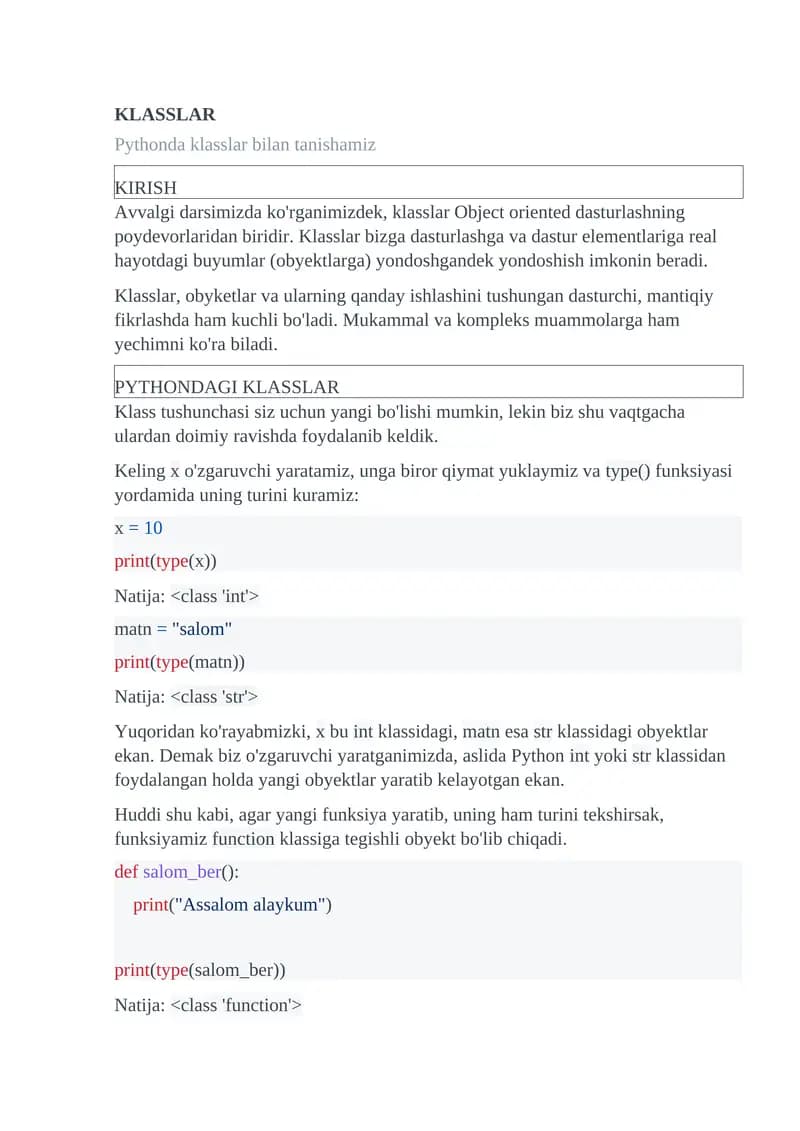 KLASSLAR