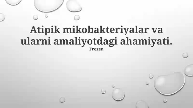 Atipik Mikobakterial Infektsiyalar