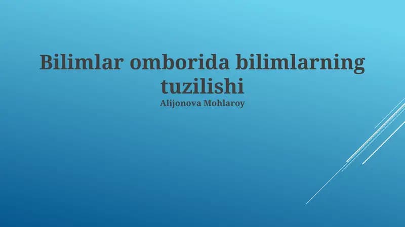 Bilimlar omborida bilimlarning tuzilishi