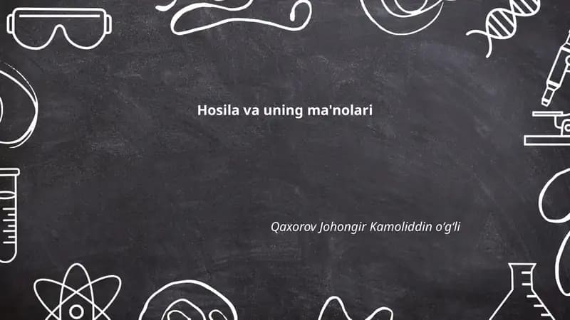 Hosila va uning ma'nolari