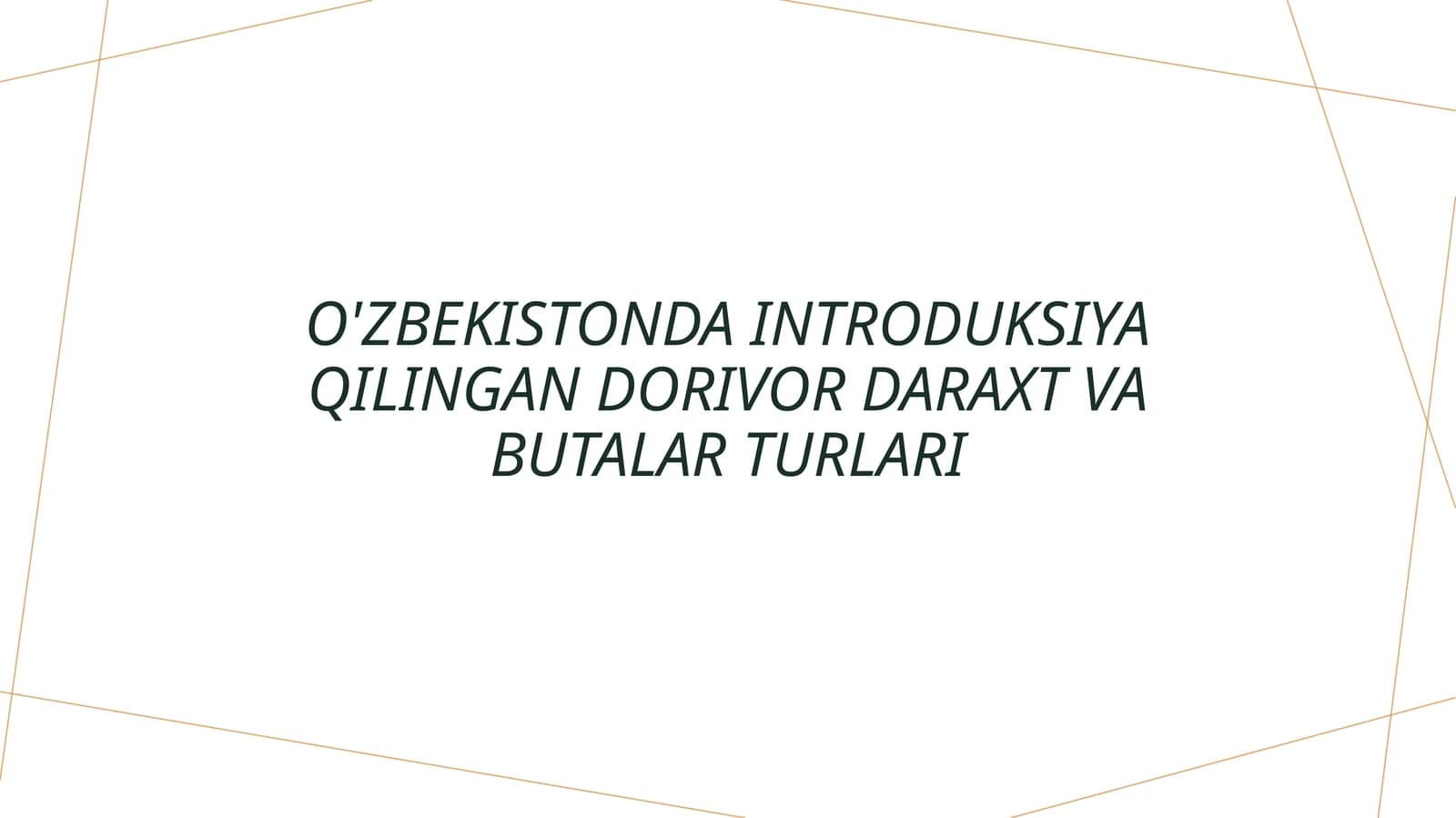 O'zbekistonda introduksiya qilingan dorivor daraxt va butalar turlari