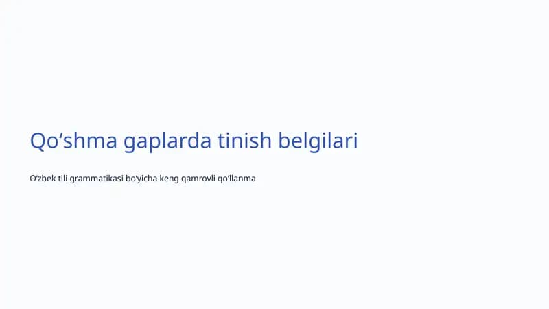 Qoʻshma gaplarda tinish belgilari