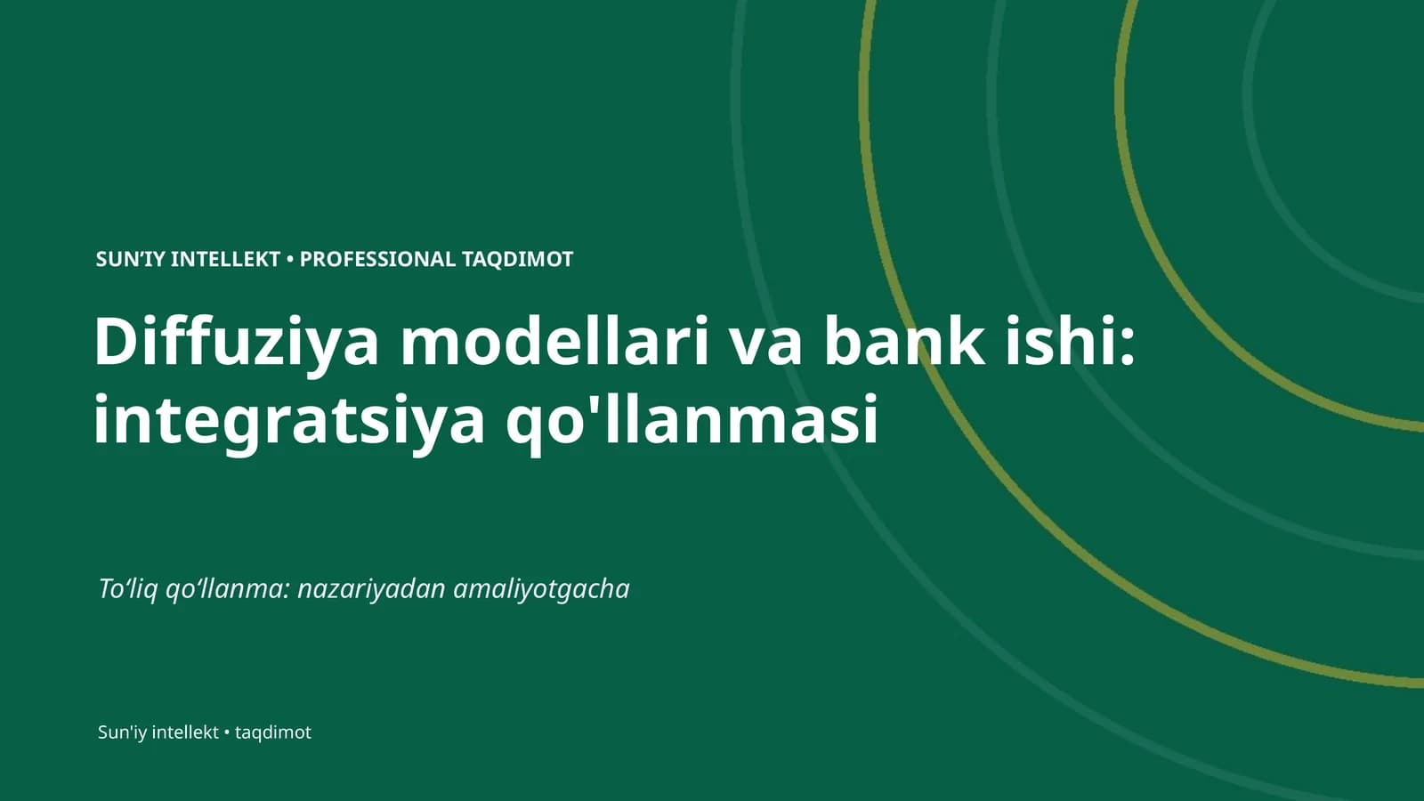 Diffuziya modellari va bank ishi: integratsiya qo'llanmasi